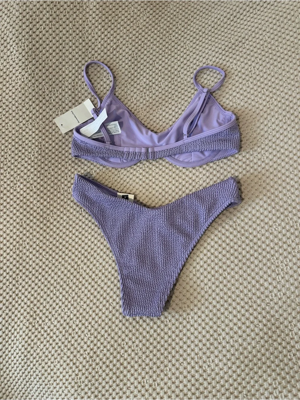 NWT Abercrombie & Fitch Lilac Textured Underwire Bikini Set - Women Swim